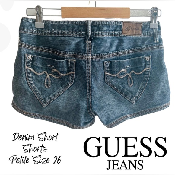 Guess Medium/Dark Blue Denim Short Shorts - Picture 3 of 15